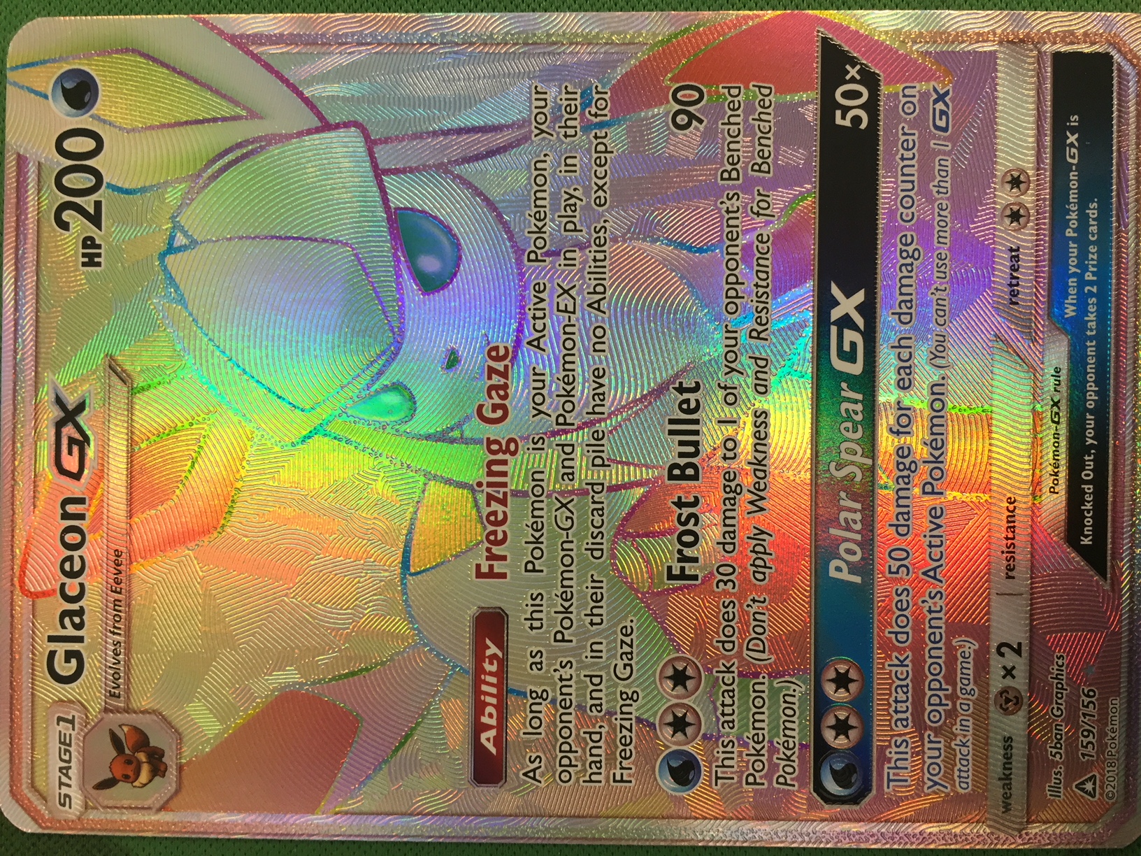 Glaceon GX - 159/156 - Secret Rare